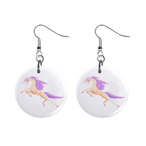Fantasy horse 1  Button Earrings from ArtsNow.com Front