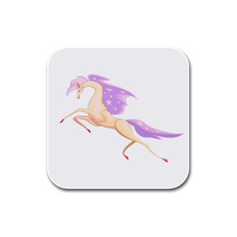 Fantasy horse Rubber Square Coaster (4 pack) from ArtsNow.com Front