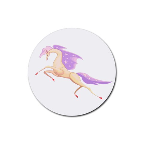 Fantasy horse Rubber Round Coaster (4 pack) from ArtsNow.com Front