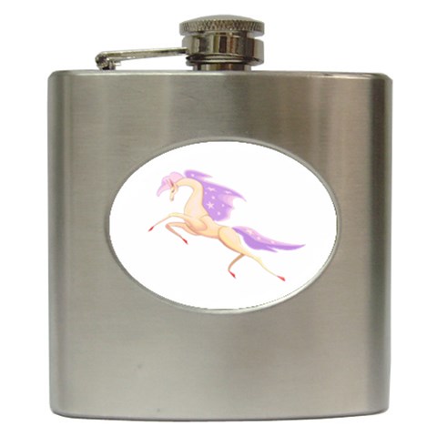 Fantasy horse Hip Flask (6 oz) from ArtsNow.com Front
