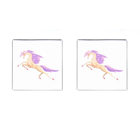 Fantasy horse Cufflinks (Square) from ArtsNow.com Front(Pair)