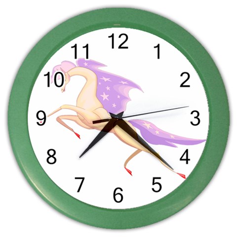 Fantasy horse Color Wall Clock from ArtsNow.com Front