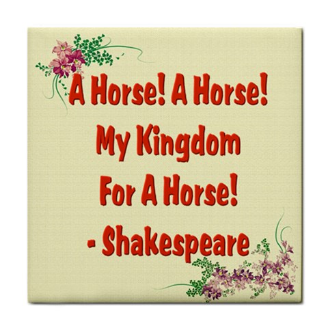 A horse Tile Coaster from ArtsNow.com Front