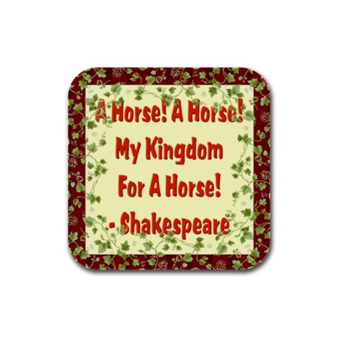 A horse Rubber Square Coaster (4 pack) from ArtsNow.com Front