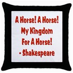 A horse Throw Pillow Case (Black)