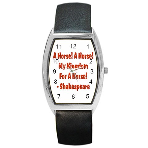 A horse Barrel Style Metal Watch from ArtsNow.com Front
