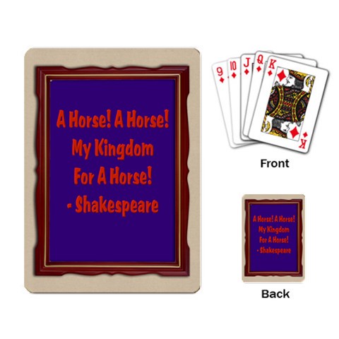 A horse Playing Cards Single Design from ArtsNow.com Back