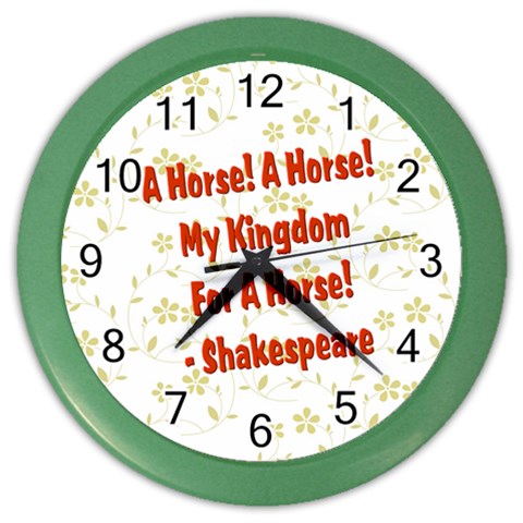 A horse Color Wall Clock from ArtsNow.com Front