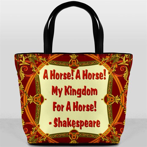 A horse Bucket Bag from ArtsNow.com Front