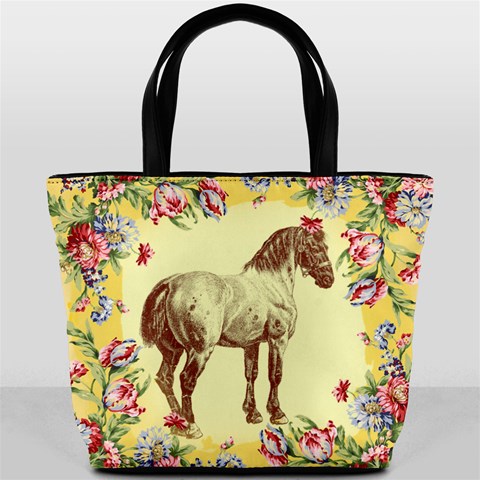 Vintage horse 3 Bucket Bag from ArtsNow.com Front
