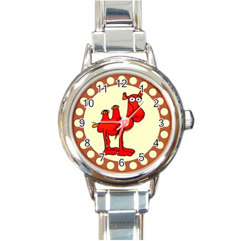 Camel Round Italian Charm Watch from ArtsNow.com Front