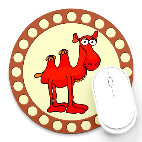 Camel Round Mousepad from ArtsNow.com Front