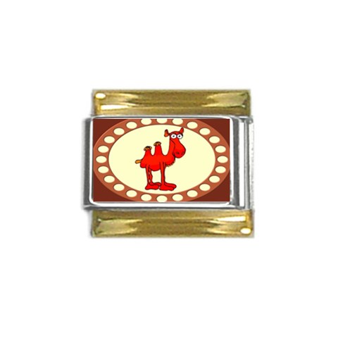 Camel Gold Trim Italian Charm (9mm) from ArtsNow.com Front