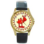 Camel Round Gold Metal Watch