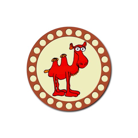 Camel Rubber Round Coaster (4 pack) from ArtsNow.com Front