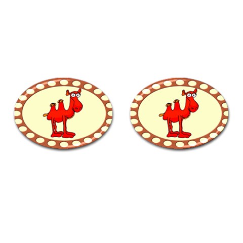 Camel Cufflinks (Oval) from ArtsNow.com Front(Pair)