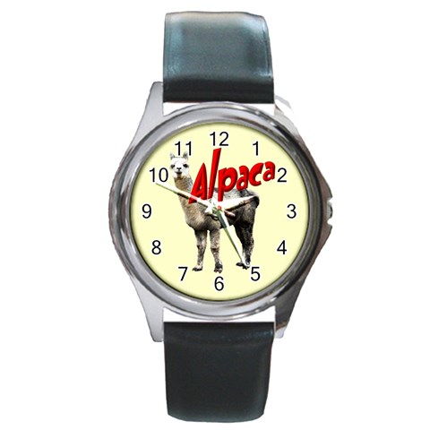 Alpaca Round Metal Watch from ArtsNow.com Front