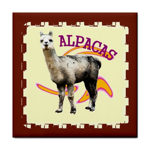 Alpaca Tile Coaster from ArtsNow.com Front