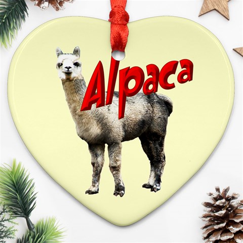 Alpaca Ornament (Heart) from ArtsNow.com Front