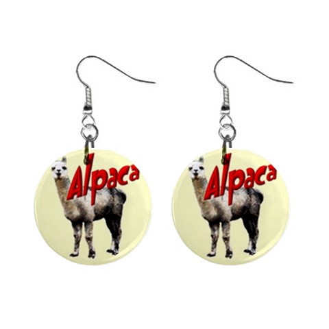 Alpaca 1  Button Earrings from ArtsNow.com Front