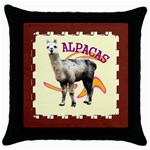 Alpaca Throw Pillow Case (Black)