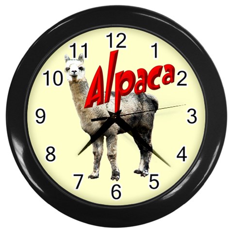 Alpaca Wall Clock (Black) from ArtsNow.com Front