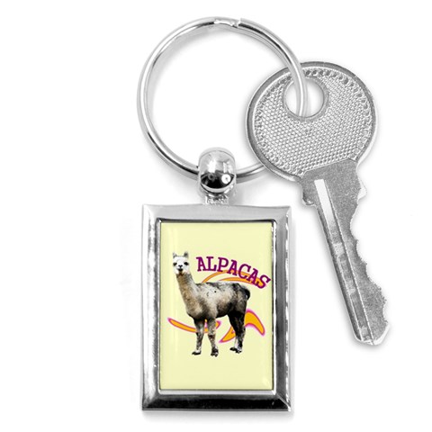 Alpaca Key Chain (Rectangle) from ArtsNow.com Front