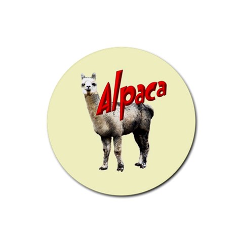 Alpaca Rubber Round Coaster (4 pack) from ArtsNow.com Front
