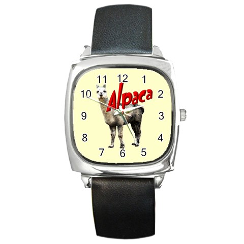 Alpaca Square Metal Watch from ArtsNow.com Front