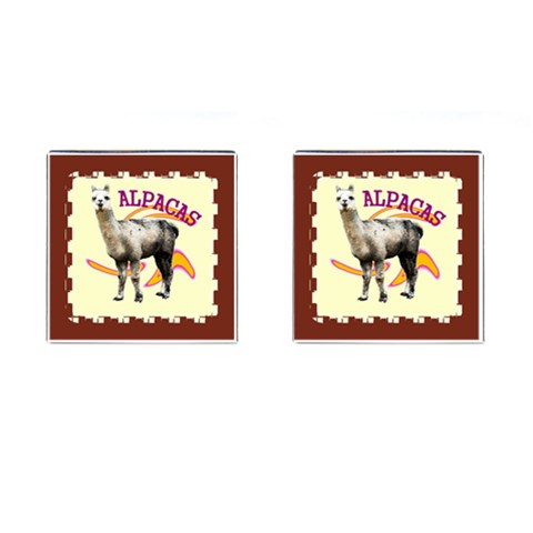 Alpaca Cufflinks (Square) from ArtsNow.com Front(Pair)