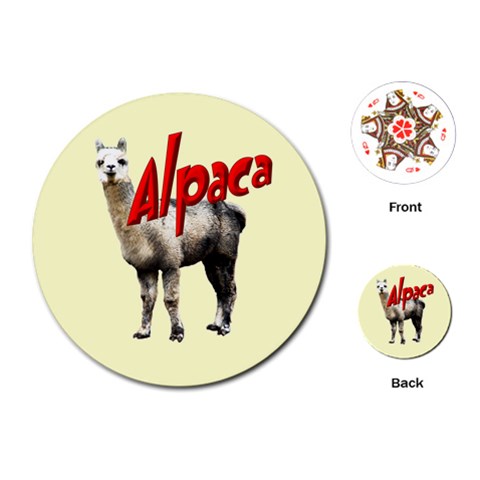Alpaca Playing Cards (Round) from ArtsNow.com Front
