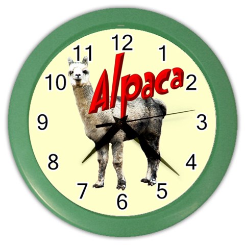 Alpaca Color Wall Clock from ArtsNow.com Front