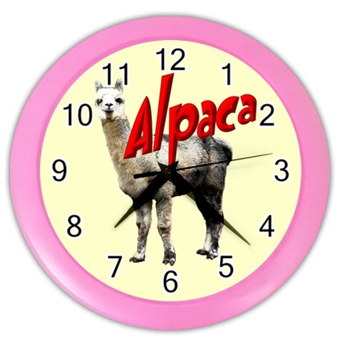 Alpaca Color Wall Clock from ArtsNow.com Front