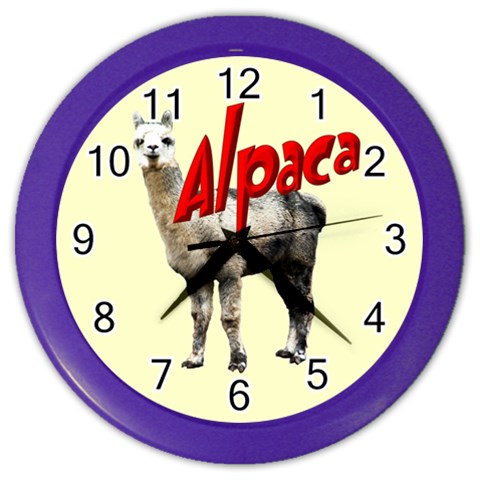 Alpaca Color Wall Clock from ArtsNow.com Front