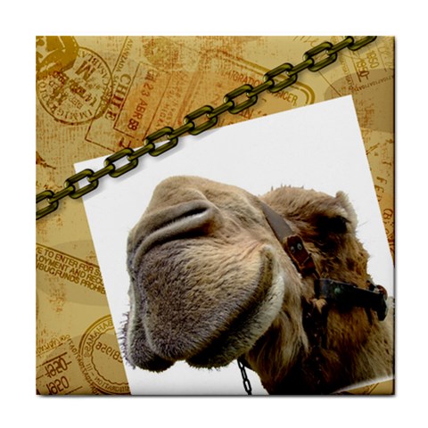Camel head Tile Coaster from ArtsNow.com Front