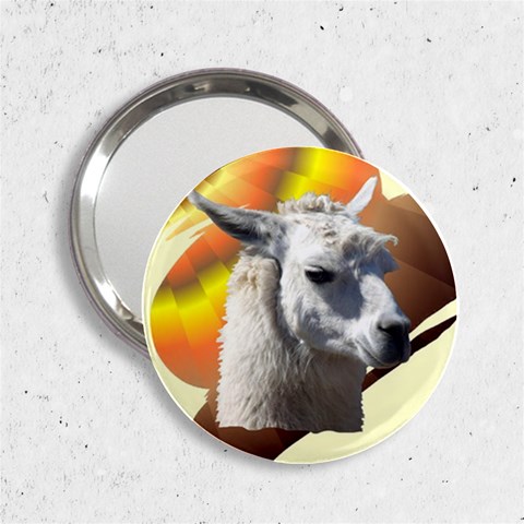 Llama head 2.25  Handbag Mirror from ArtsNow.com Front