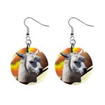 Llama head 1  Button Earrings