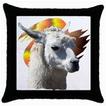Llama head Throw Pillow Case (Black)