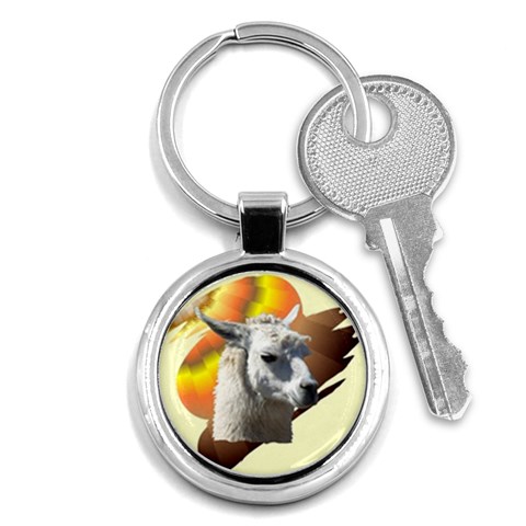 Llama head Key Chain (Round) from ArtsNow.com Front