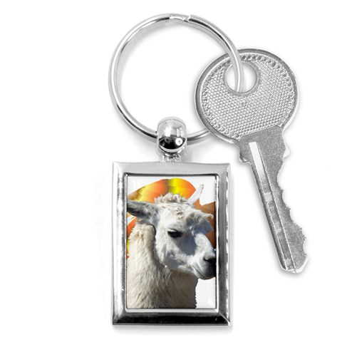 Llama head Key Chain (Rectangle) from ArtsNow.com Front