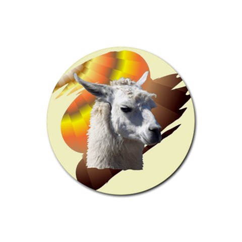 Llama head Rubber Coaster (Round) from ArtsNow.com Front