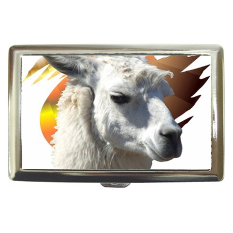 Llama head Cigarette Money Case from ArtsNow.com Front