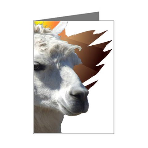 Llama head Mini Greeting Card from ArtsNow.com Left