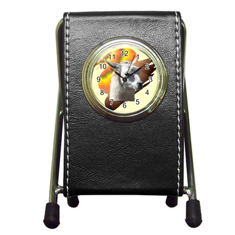 Llama head Pen Holder Desk Clock from ArtsNow.com Front