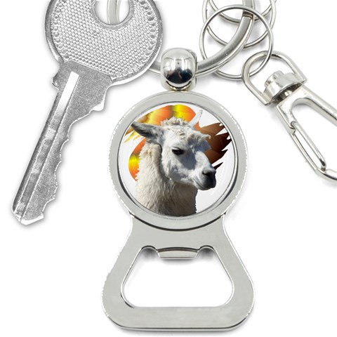 Llama head Bottle Opener Key Chain from ArtsNow.com Front