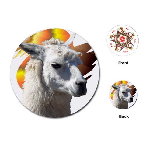 Llama head Playing Cards (Round) from ArtsNow.com Front