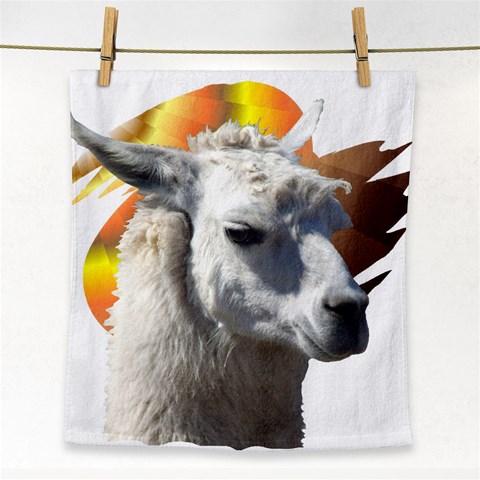 Llama head Face Towel from ArtsNow.com Front