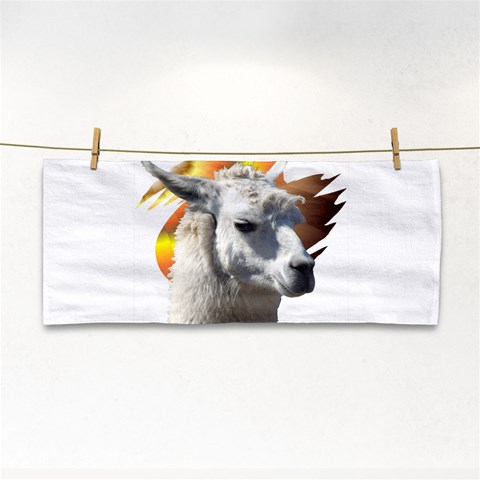 Llama head Hand Towel from ArtsNow.com Front