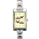 Sitting camels Rectangular Italian Charm Watch