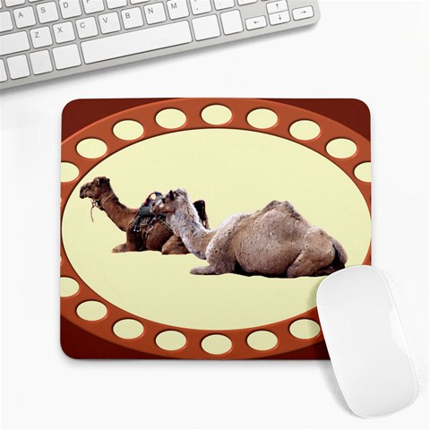 Sitting camels Large Mousepad from ArtsNow.com Front